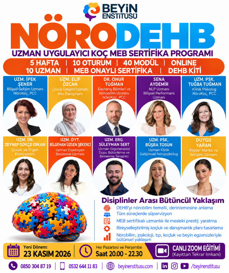 NöroDEHB Uzman Uygulayıcı Koçluk MEB Sertifika Programı - KASIM 2026