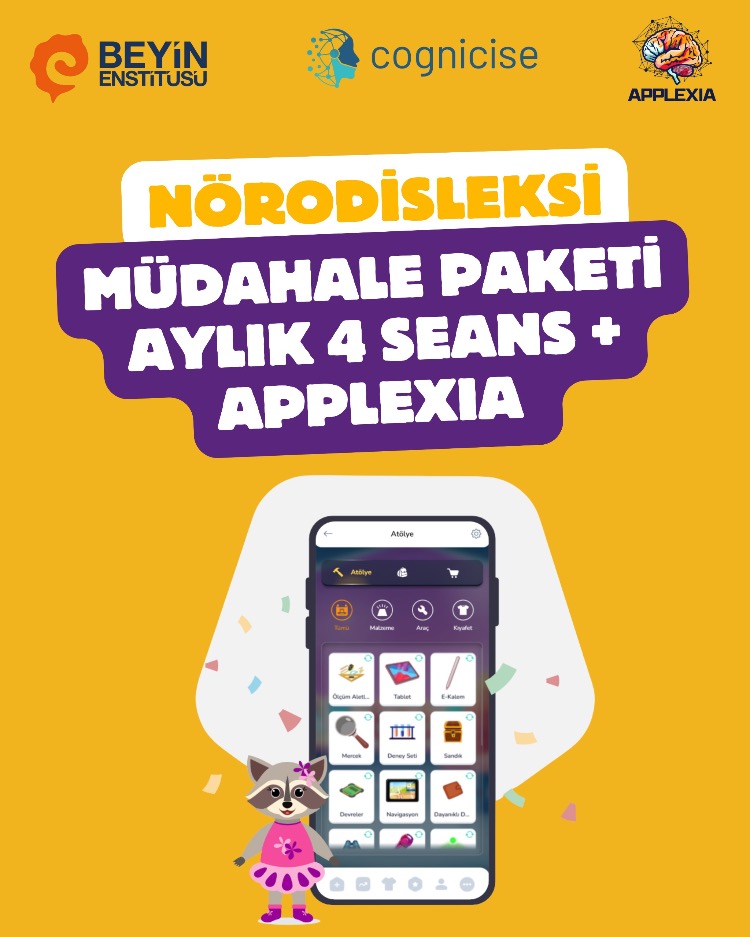 NÖRODİSLEKSİ BİREYSEL MÜDAHELE SEANS PAKETİ + APPLEXIA - 1 AYLIK 4 SEANS PAKETİ