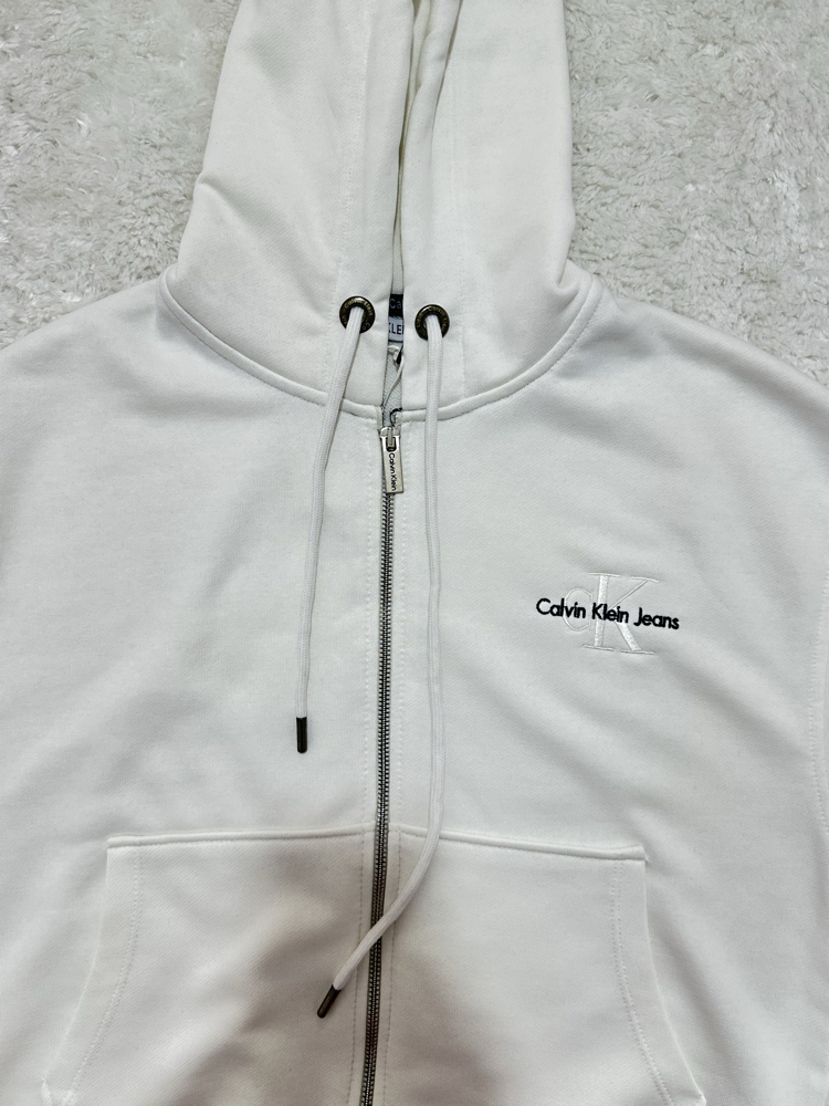 Calvin Klein Nakış Logo Fermuarlı Crop Hırka