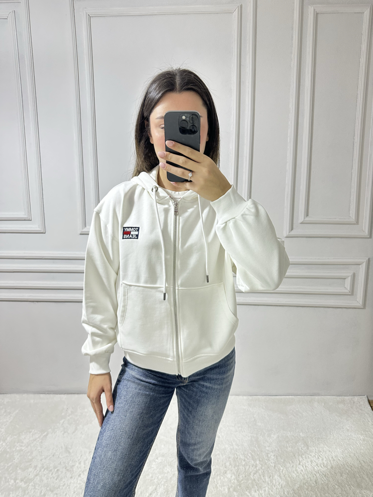 Tommy Hilfiger Fermuarlı Kapüşonlu Hırka