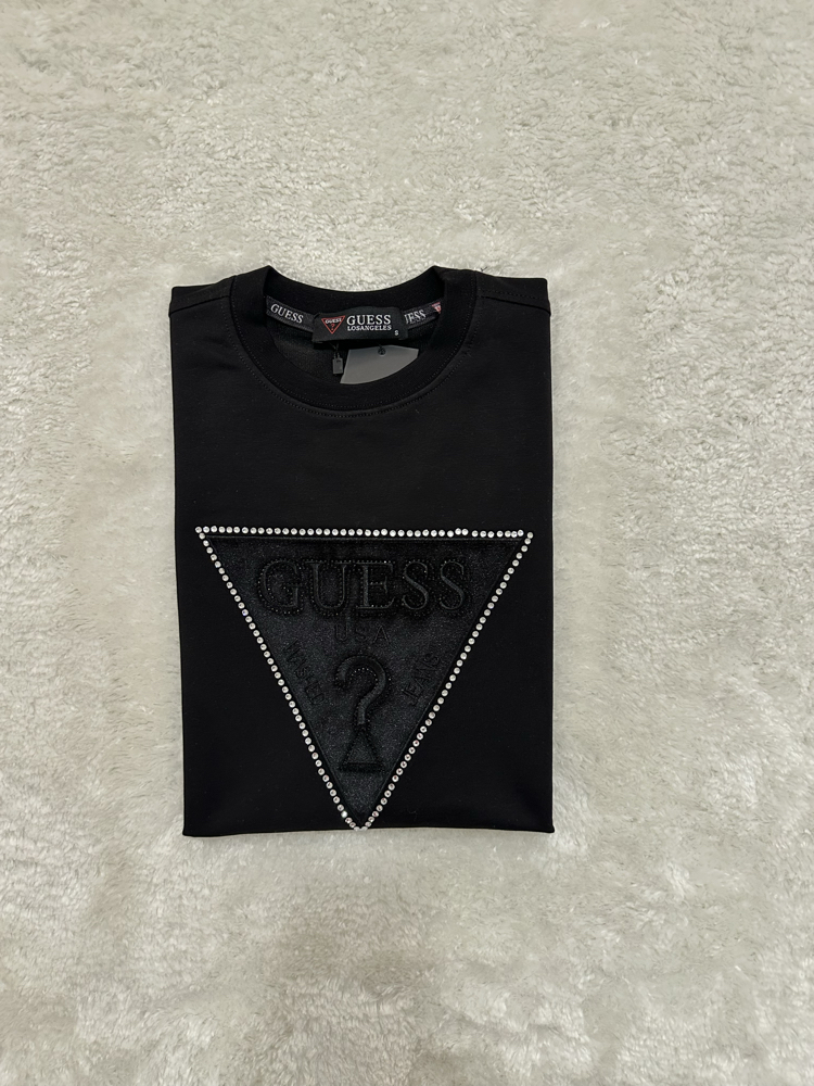 Guess Taşlı İçi Kadife Logo Sweatshirt