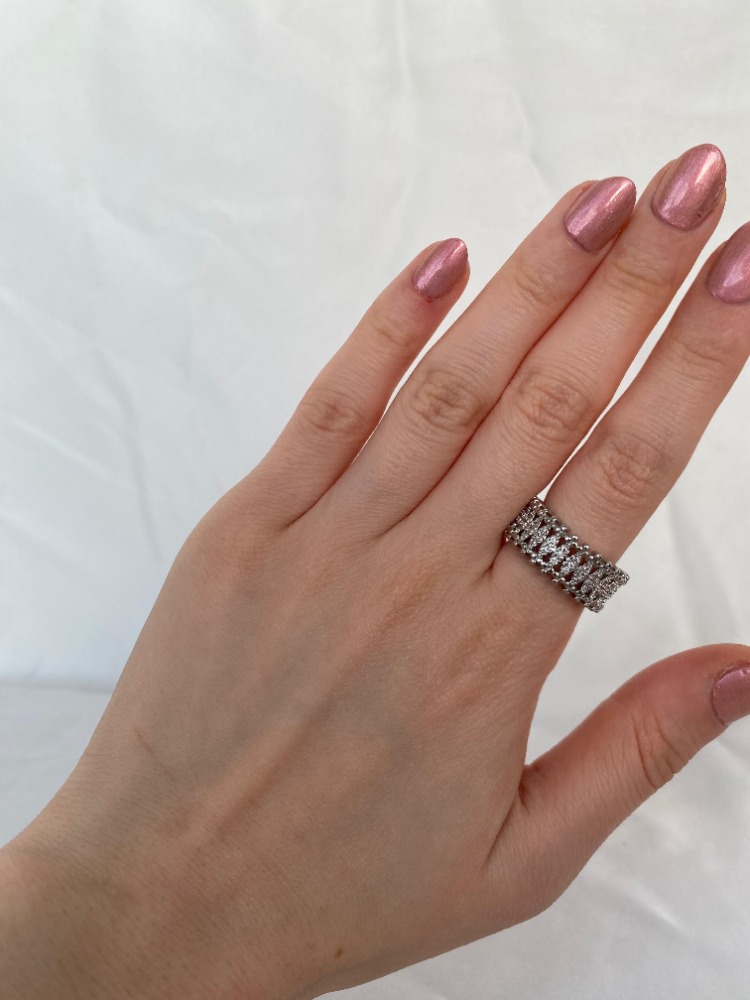 İki Sıra Taşlı Silver Yüzük