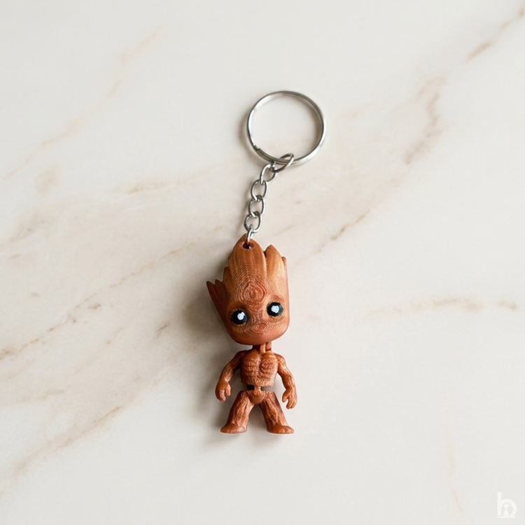 3D Baskı Groot Anahtarlık – Sevimli Mini Figür Çanta ve Anahtar Aksesuarı