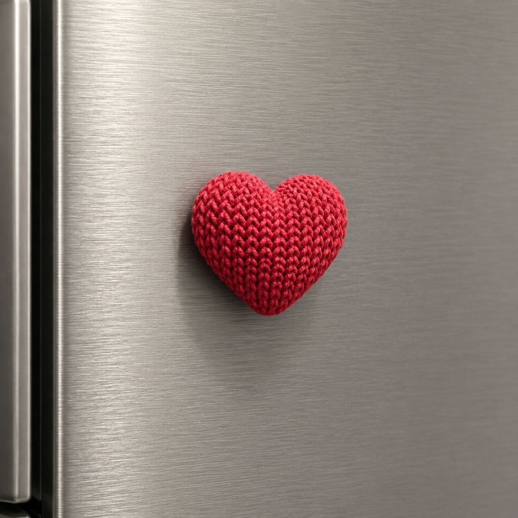 Örgü Kalp Magnet – Sevgililer Günü, Doğum Günü ve Hediyelik Dekor