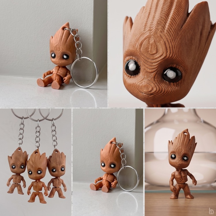 3D Baskı Groot Anahtarlık – Sevimli Mini Figür Çanta ve Anahtar Aksesuarı