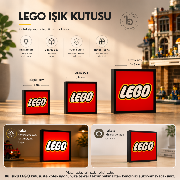 LEGO Koleksiyoner Dekoratif Kutu - Işıklı Lightbox Seçeneği ile