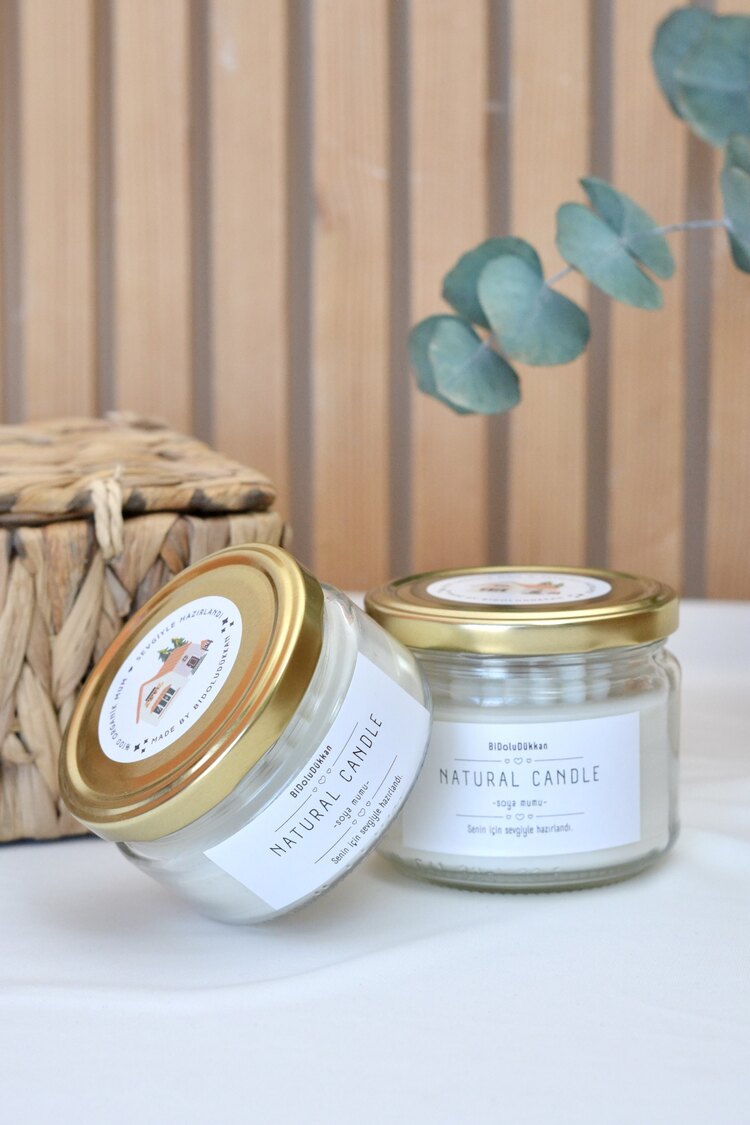 Papatyalı Gizli Mesajlı Soya Mum Küçük Kavanoz (Dekoratif Kibrit Hediyeli)