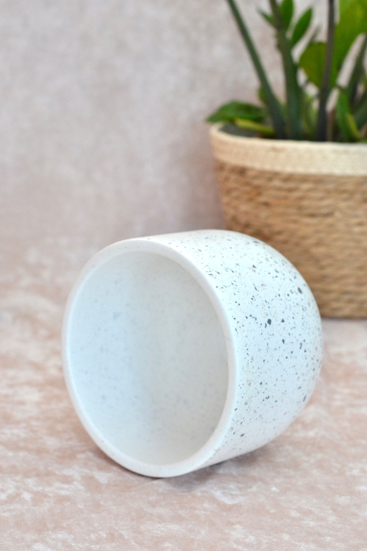 Kahverengi Terrazzo Oval Tabanlı Saksı