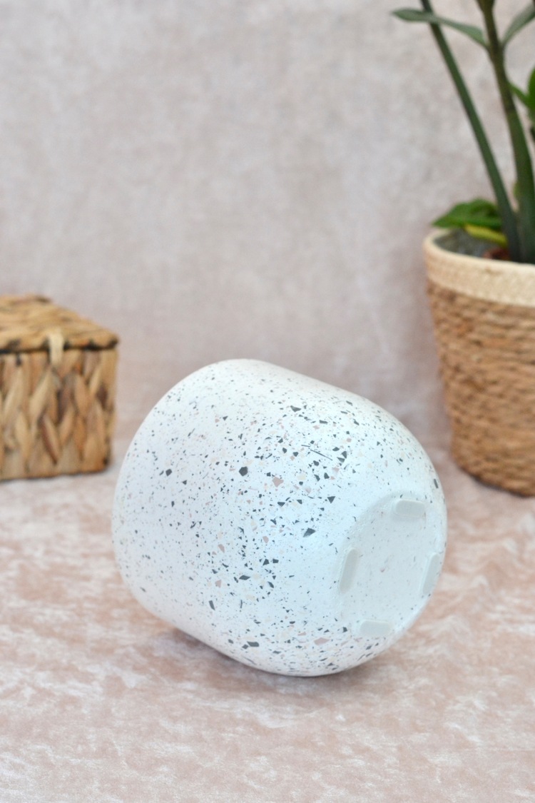 Kahverengi Terrazzo Oval Tabanlı Saksı