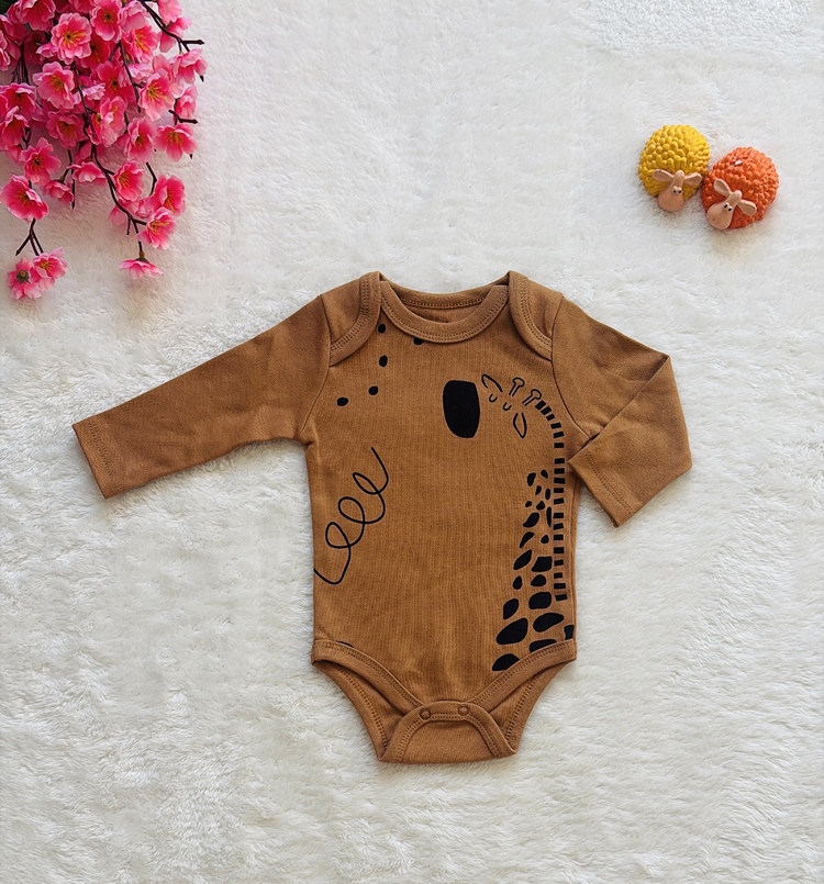3lü Safari desenli bebek body zıbın