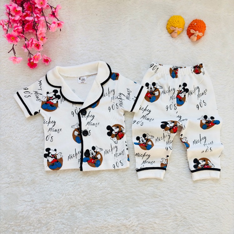 Mickey mouse desenli alt üst bebek pijama takımı