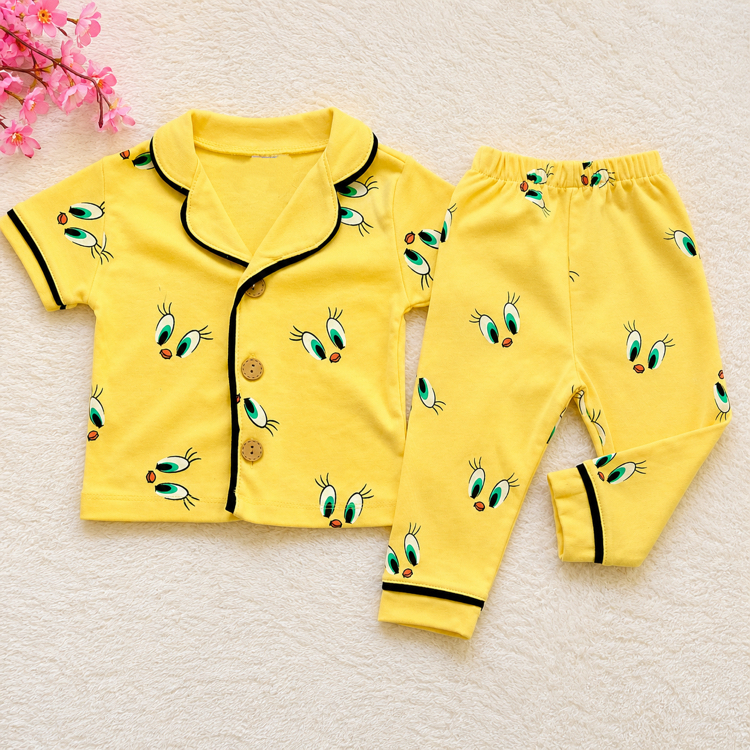 Civciv desenli 2’li bebek pijama takımı