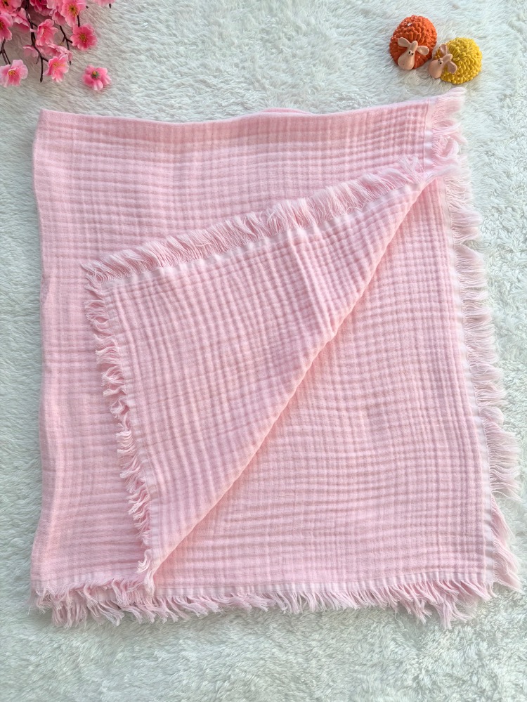 Pembe 4 kat müslin battaniye