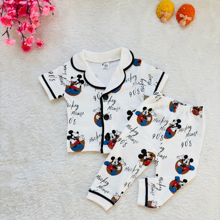 Mickey mouse desenli alt üst bebek pijama takımı