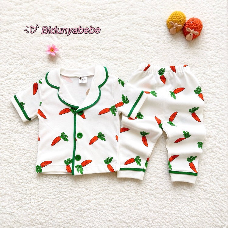 Havuç baskılı 2li bebek pijama takımı