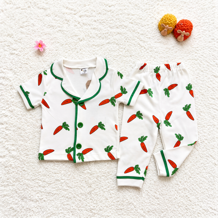 Havuç baskılı 2li bebek pijama takımı