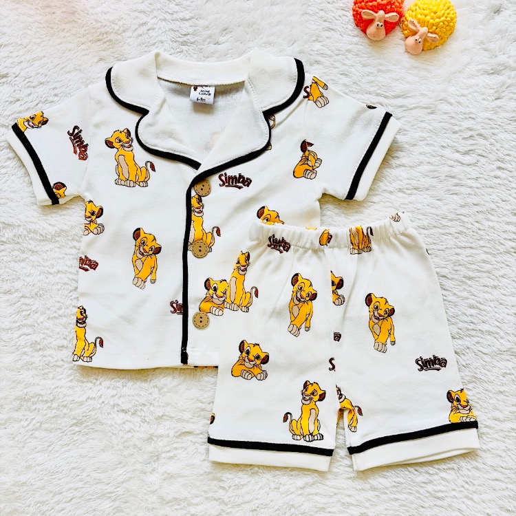 Kaplan baskılı alt üst bebek pijama takımı