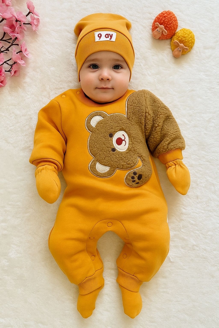 Teddy ayıcıklı bebek tulumu