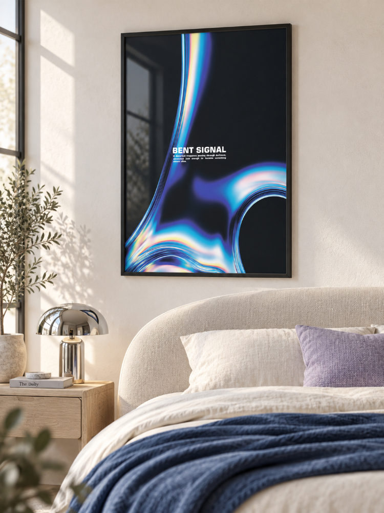 BENT SIGNAL – Elektrik Mavisi Y2K Soyut Poster