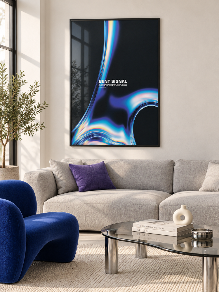 BENT SIGNAL – Elektrik Mavisi Y2K Soyut Poster