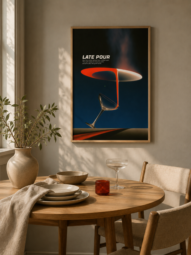 LATE POUR – Gece ve Bar Temalı Poster Baskısı