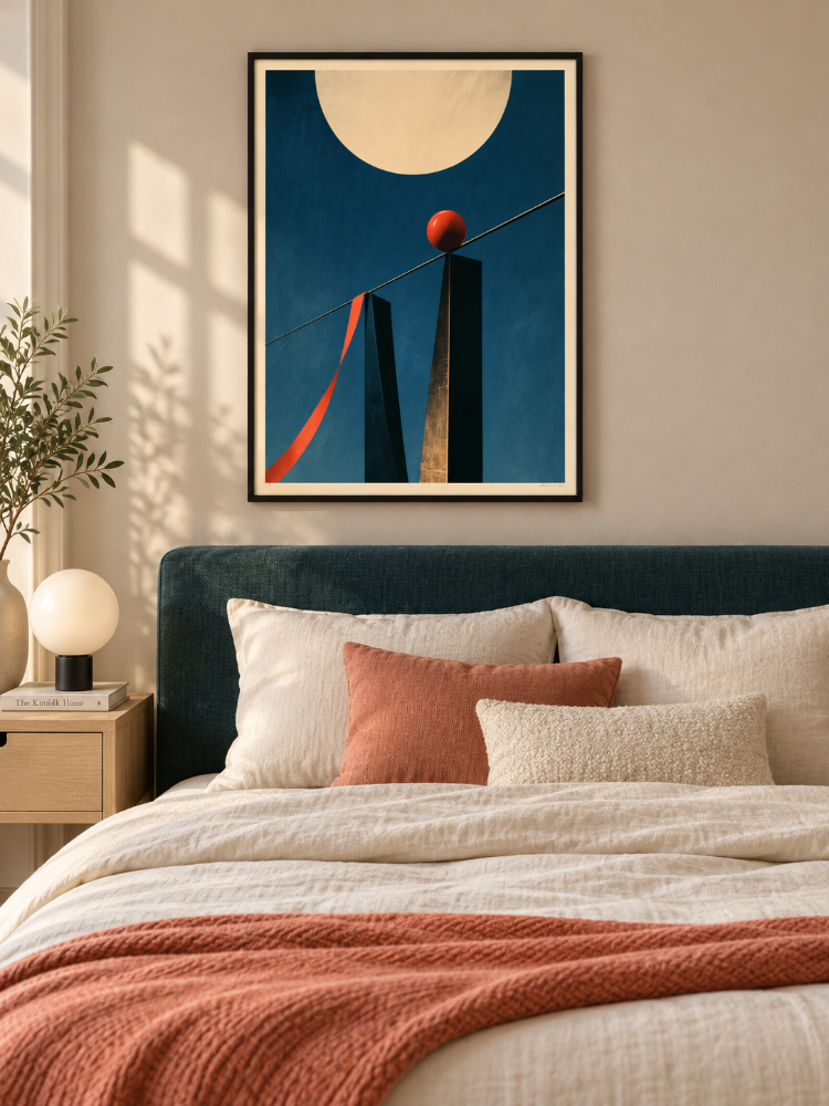 HIGH WIRE – Sürreal Sirk ve Geometrik Poster