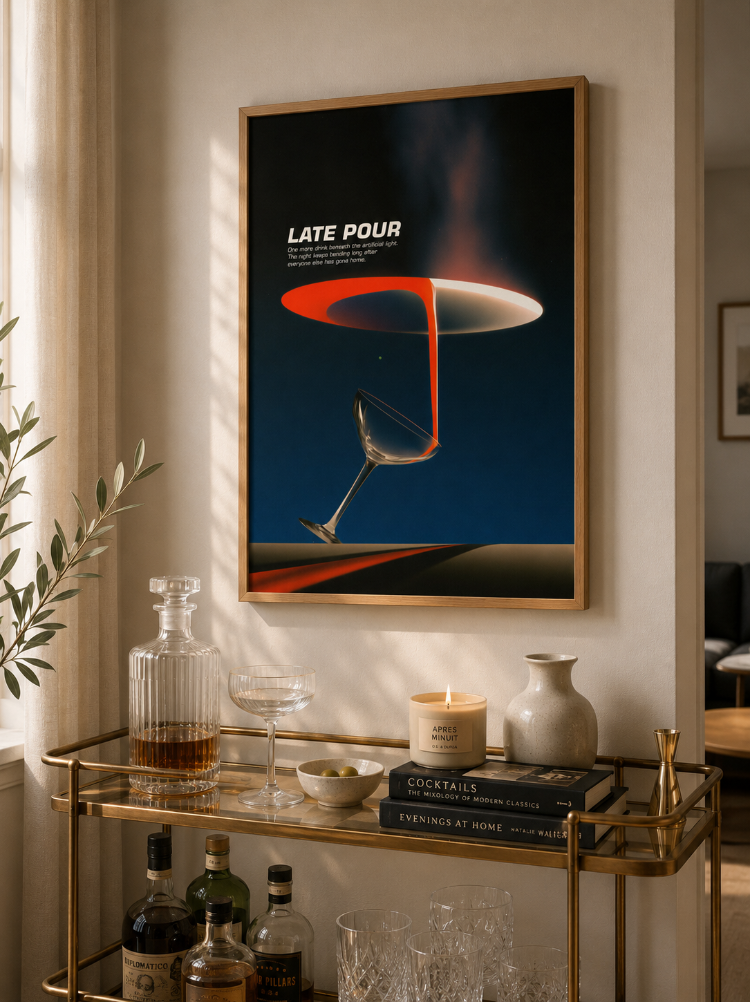 LATE POUR – Gece ve Bar Temalı Poster Baskısı