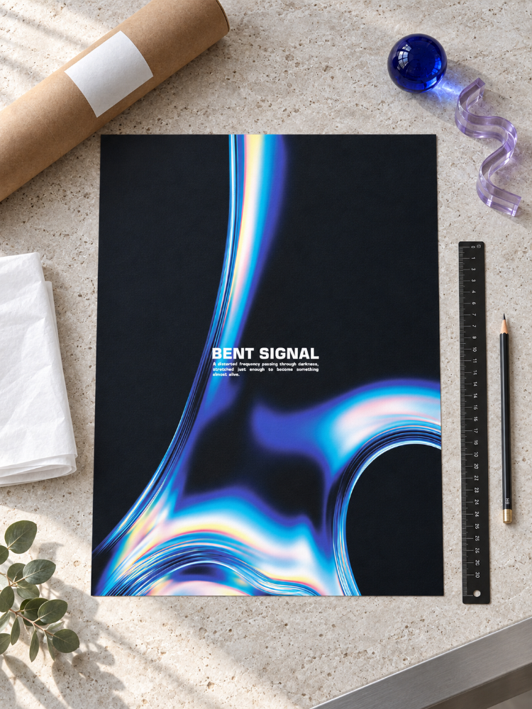 BENT SIGNAL – Elektrik Mavisi Y2K Soyut Poster