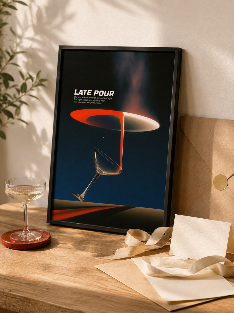 LATE POUR – Gece ve Bar Temalı Poster Baskısı