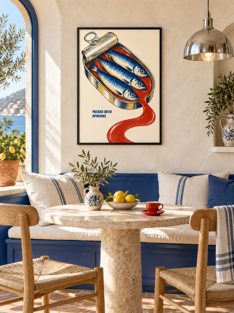 OPEN TIN – Retro Sardalya Mutfak Posteri