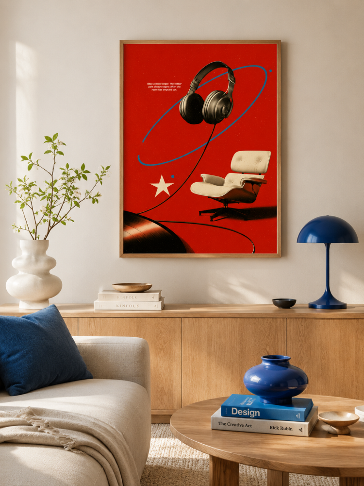 STAY FOR SIDE B – Retro Müzik ve Plak Posteri