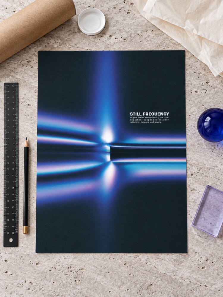 STILL FREQUENCY – Mavi Mor Minimal Soyut Poster