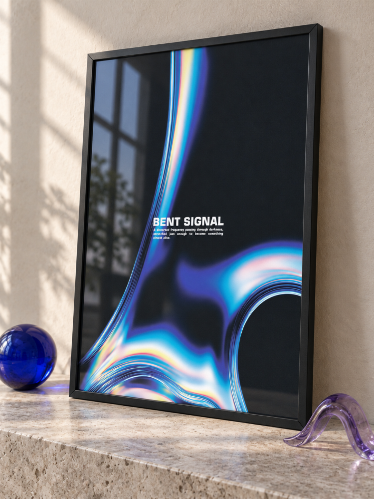 BENT SIGNAL – Elektrik Mavisi Y2K Soyut Poster