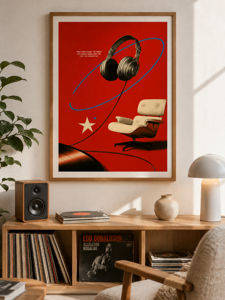 STAY FOR SIDE B – Retro Müzik ve Plak Posteri