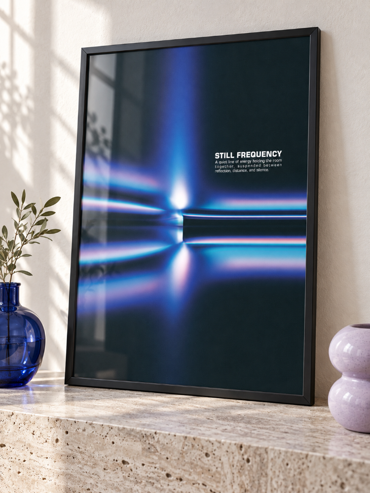 STILL FREQUENCY – Mavi Mor Minimal Soyut Poster