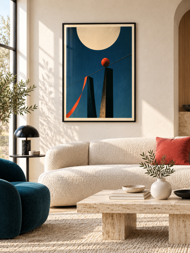 HIGH WIRE – Sürreal Sirk ve Geometrik Poster