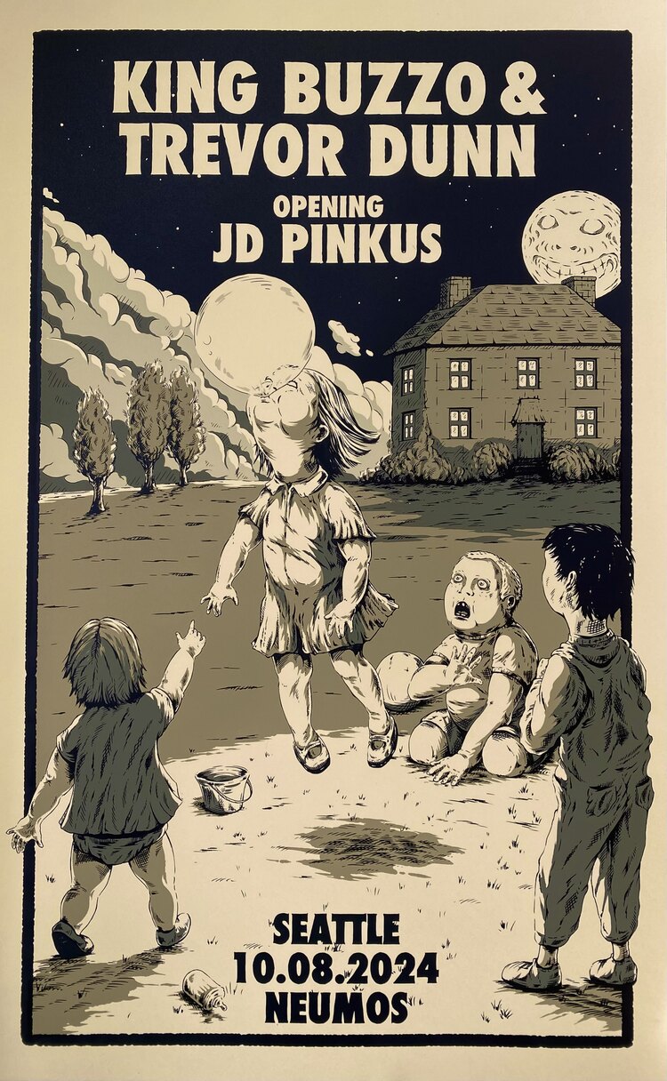 KING BUZZO & TREVOR DUNN & JD PINKUS SEATTLE GIG POSTER