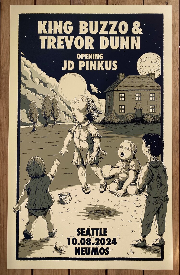 KING BUZZO & TREVOR DUNN & JD PINKUS SEATTLE GIG POSTER