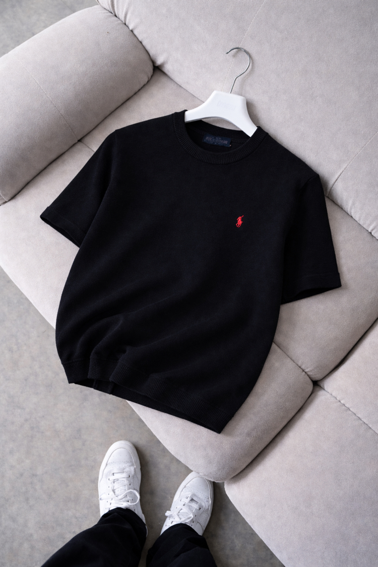 Polo Ralphlauren-Siyah-Triko Döküm-Oversize  