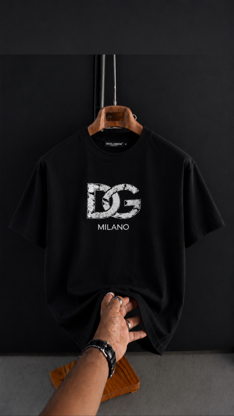 Dolce&Gabbana-Siyah-Penye Kumaş-Nakışlı-Oversize