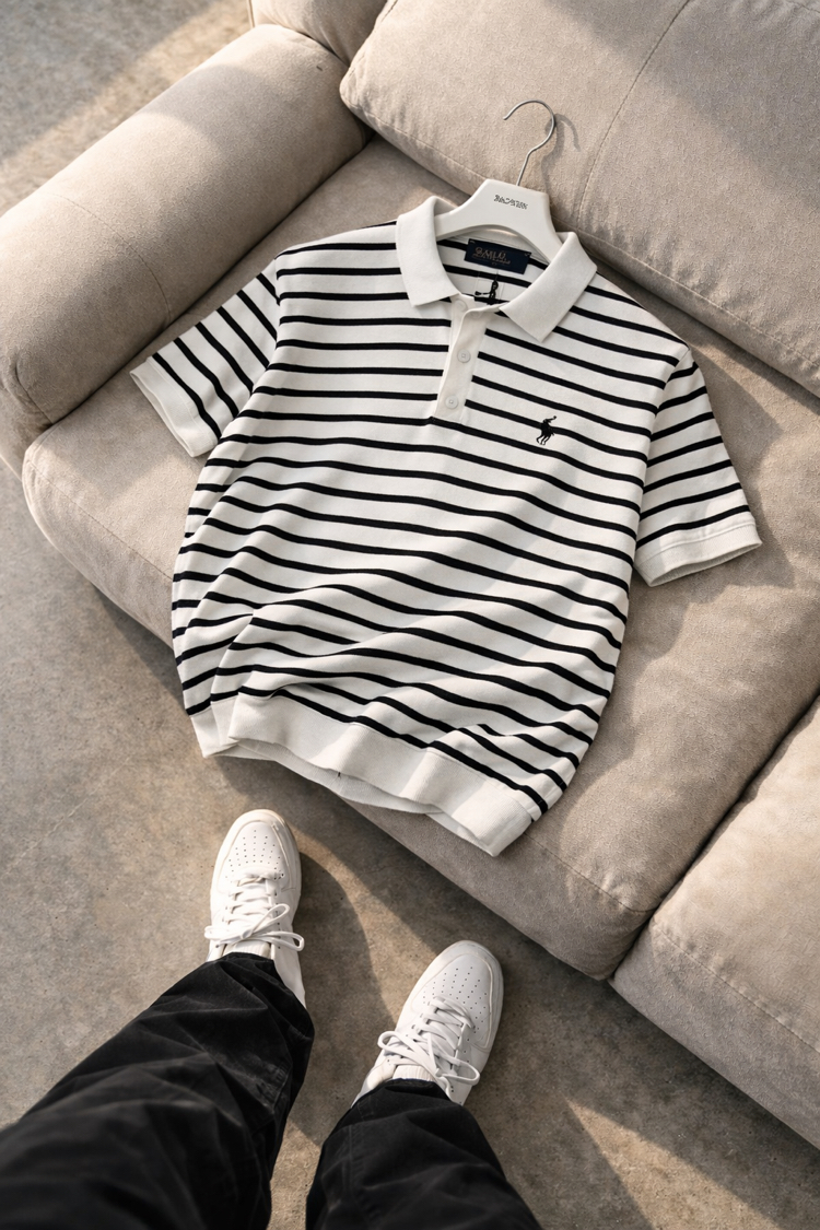 Polo Ralphlauren-Zebra-Beyaz-Triko Döküm-Yakalı 