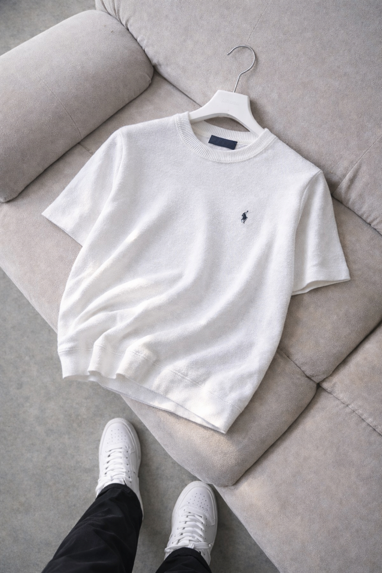 Polo Ralphlauren-Beyaz-Triko Döküm-Oversize  