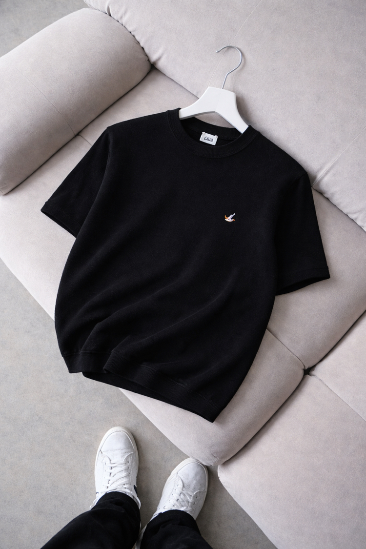 Beymen Clup-Siyah-Triko Döküm-Oversize  