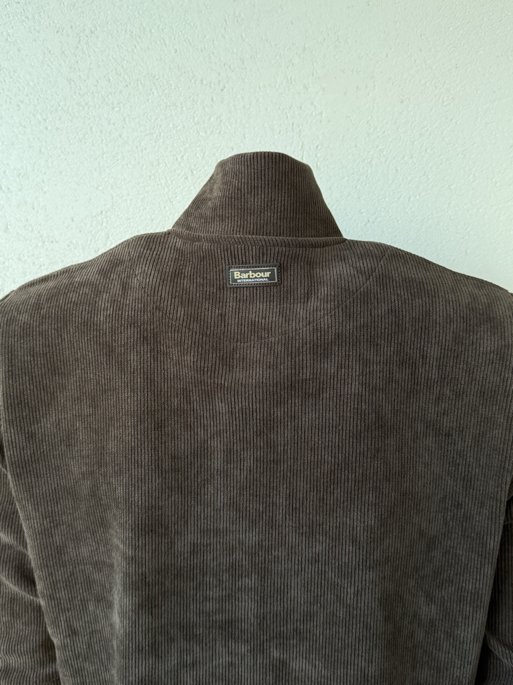 Barbour Kahve Dik Yaka Sweat GENİŞ KALIP