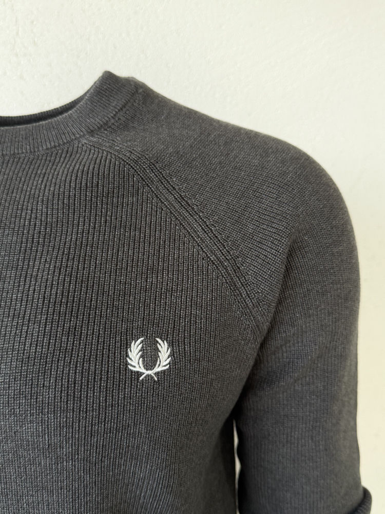 Fred Perry Tam Kalıp Gri Kazak