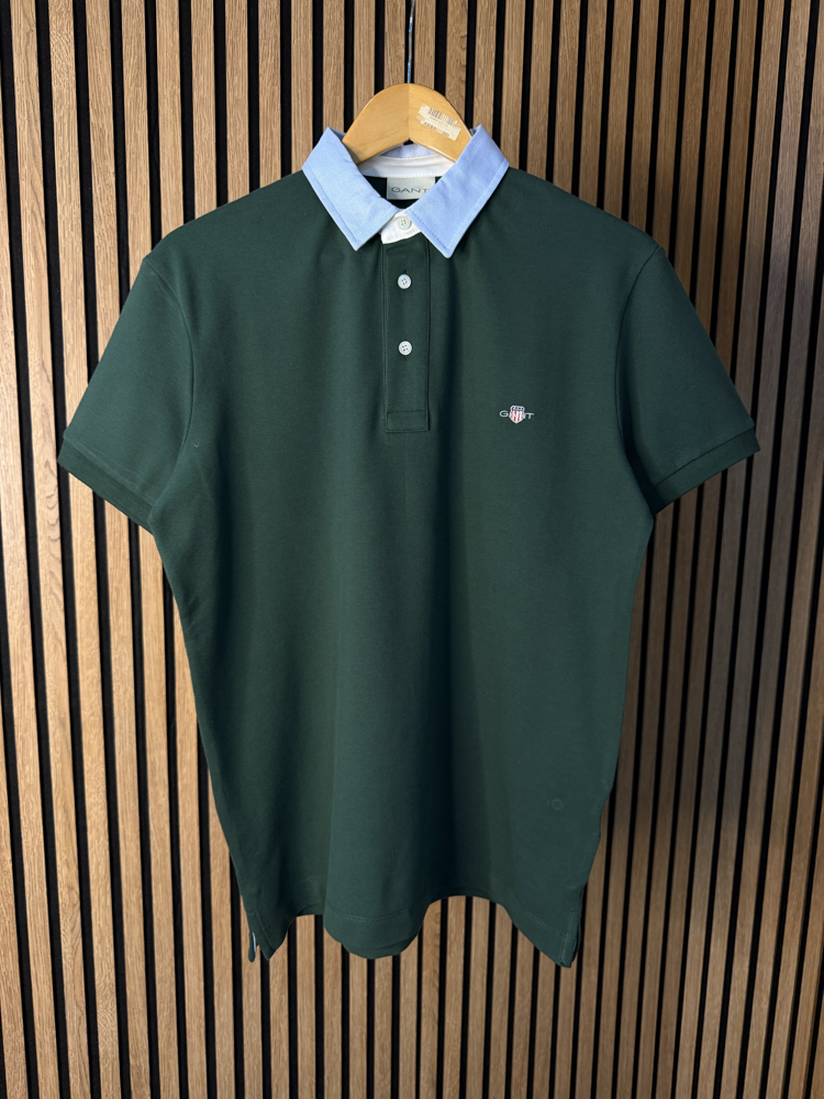 G4nt Polo Yaka Yeşil Tam Kalıp !