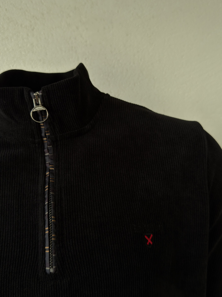 Barbour Siyah Dik Yaka Sweat GENİŞ KALIP