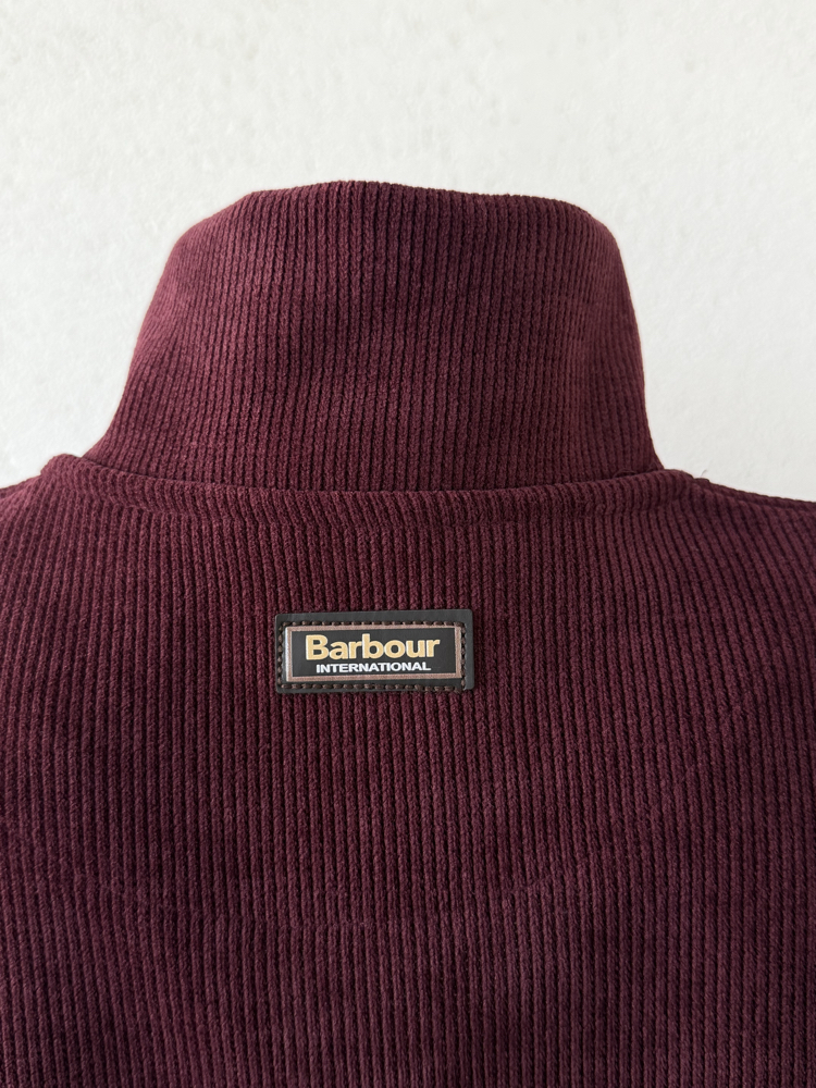 Barbour Bordo Dik Yaka Sweat GENİŞ KALIP