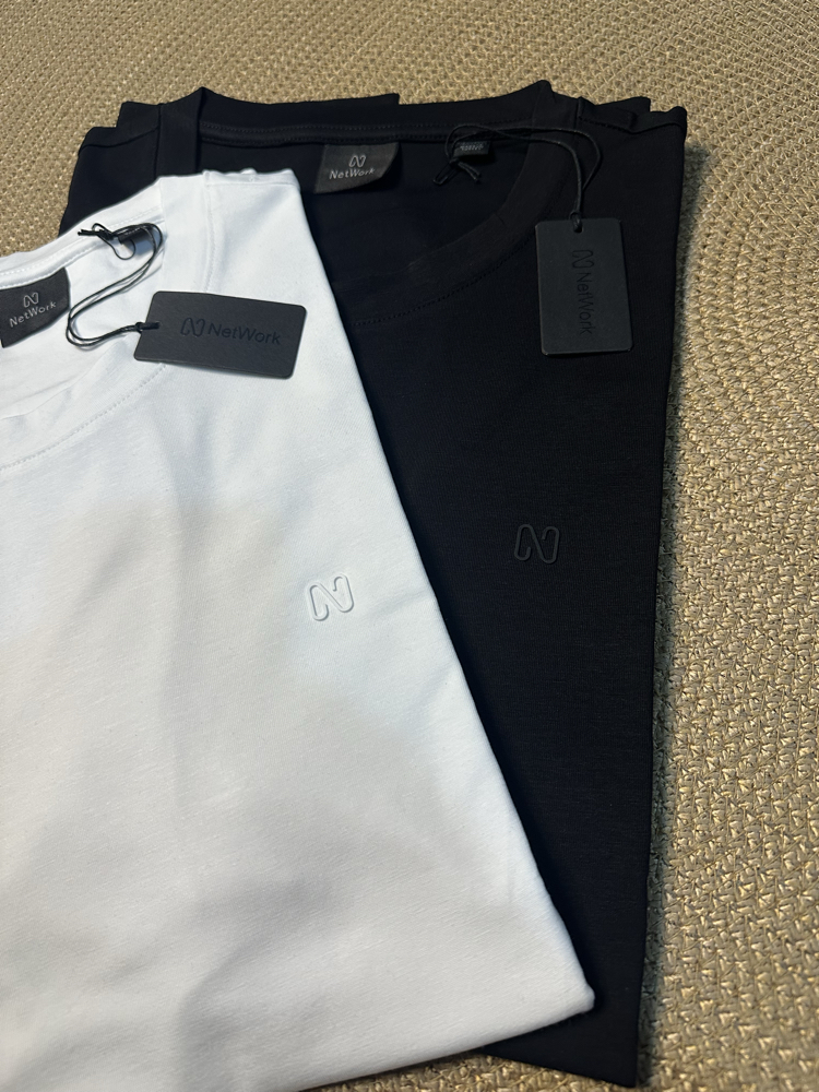 Netw0rk Modal Tshirt Beyaz Tam Kalıp !