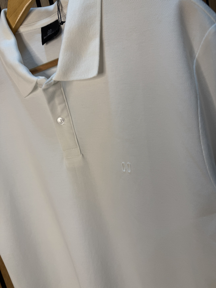 Netw0rk Polo Yaka Tshirt Beyaz Tam Kalıp !